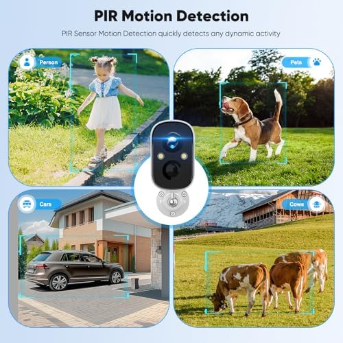 Poyasilon 2-Pack Solar Security Cameras Wireless Outdoor,2K Solar Camera Wireless for Home Color Night Vision Two-Way Talk Two Spotlights,Cloud/SD Only 2.4GHz WiFi