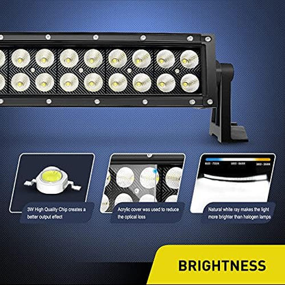Nilight 54" 312W Curved LED Work Light Spot Flood Combo Bar Driving Fog Lamp off road lights