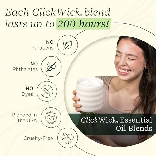 Lifelines Flameless Candle Diffuser with 2 Clickwick Essential Oil Blends