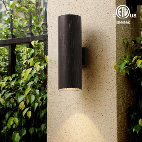 mirrea 18" Modern Outdoor Porch Light 2 Lights, Oil Rubbed Bronze, 2 Pack