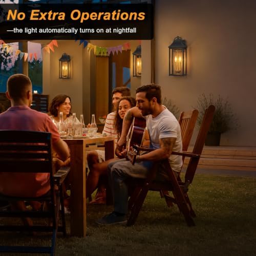 22IN Dusk to Dawn Outdoor Light, 2-E12 Base Outdoor Porch Light
