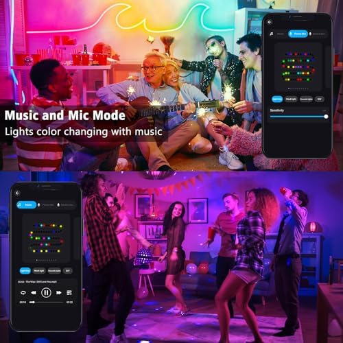 32.8Ft LED Neon Rope Lights, RGB Built in Chip Neon Strip Lights