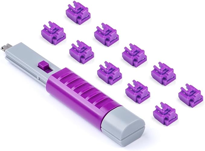 RJ45 Port Lock with Key - 10 Locks 1 Key (Purple)