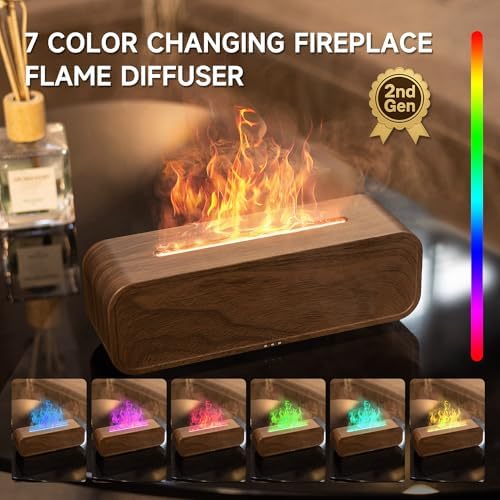 TMEHM Sound Reactive Flame Essential Oil Diffuser Humidifier, Aromatherapy