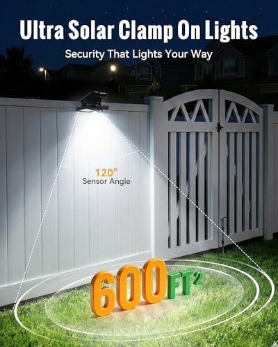 Clip On Solar Fence Lights Outdoor Waterproof 4 Pack
