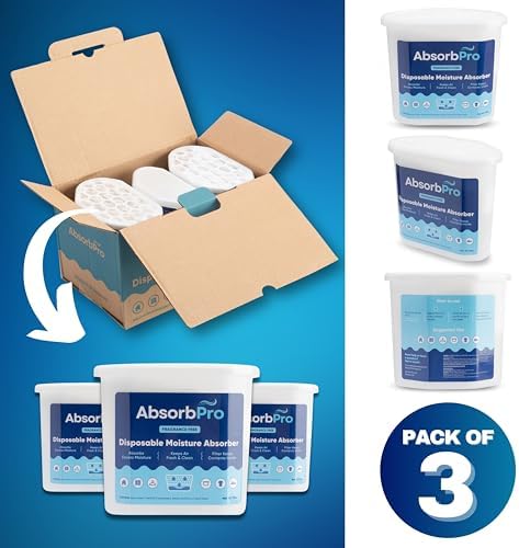 Absorb Pro Moisture Absorber Tub 18 oz, Fragrance Free, 3-Pack