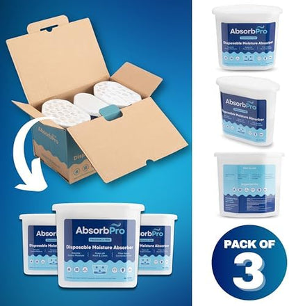 Absorb Pro Moisture Absorber Tub 18 oz, Fragrance Free, 3-Pack