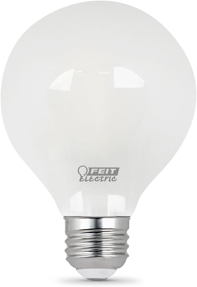 Feit Electric - Decorative Frost Glass Filament LED Dimmable 40W Equivalent Daylight (5000K) G25 Globe Light Bulb (BPG2540/F/850/LED)