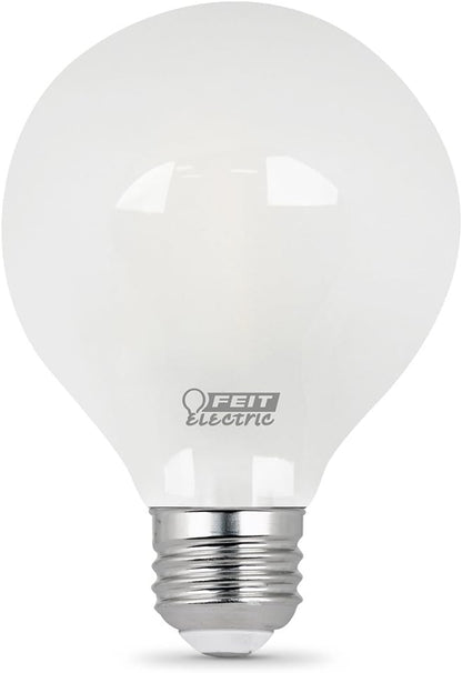 Feit Electric - Decorative Frost Glass Filament LED Dimmable 40W Equivalent Daylight (5000K) G25 Globe Light Bulb (BPG2540/F/850/LED)