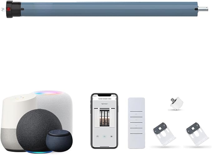 Matter Over WiFi Smart Roller Shade Motor, Wired Electric Blind Motor, 10N.m etrofit Kit, Compatible with Apple HomeKit, Alexa, Google Home and SmartThings (Φ40mm (1.57") Groove Tube)