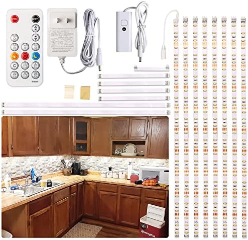 WOBANE White Under Cabinet Lights,8 PCS 20inch LED Strip Light with Remote