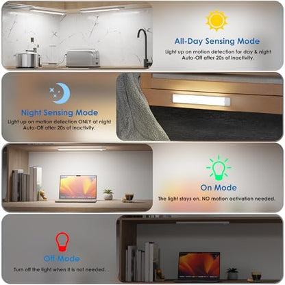 11.8 inch Motion Sensor Under Cabinet Light, 5-Pack, Cool White