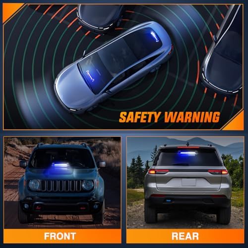 Nilight 12LED Traffic Advisor Strobe Light Bar Blue White Hazard Safety