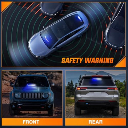 Nilight 12LED Traffic Advisor Strobe Light Bar Blue White Hazard Safety