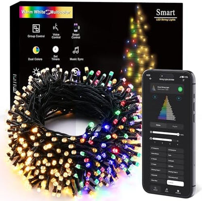 ODEETRONIC Smart Christmas Mini String Lights, 98 ft 300 LED Color Changing