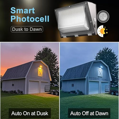Lightdot 10 Pack 200W LED Wall Pack Lights, Wall Mount Outdoor Exterior Lighting, 100-277V, 30000LM Dusk-to-Dawn, IP65 ETL, 60ft Coverage Area, Parking Lots, Building Exteriors, Yard/Warehouse