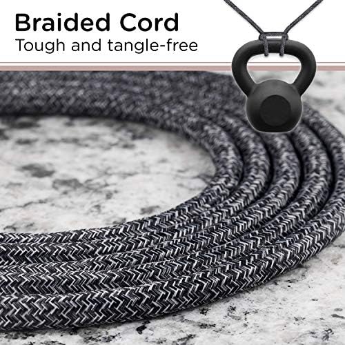 Cordinate 3 Outlet Power Strip 15 Ft Braided Extension Cord, 16 Gauge