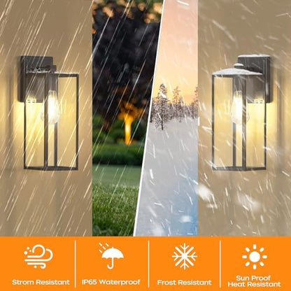 WIHTU 16in Outdoor Light Fixture Wall Mount, Exterior Porch fixtures 1 Pack
