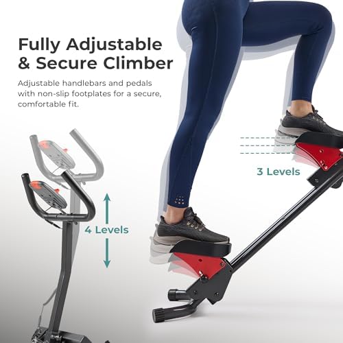 Sunny Health & Fitness Stair Stepper & Climber Exercise Equipment for Home Workout, Compact Cardio Training Machine