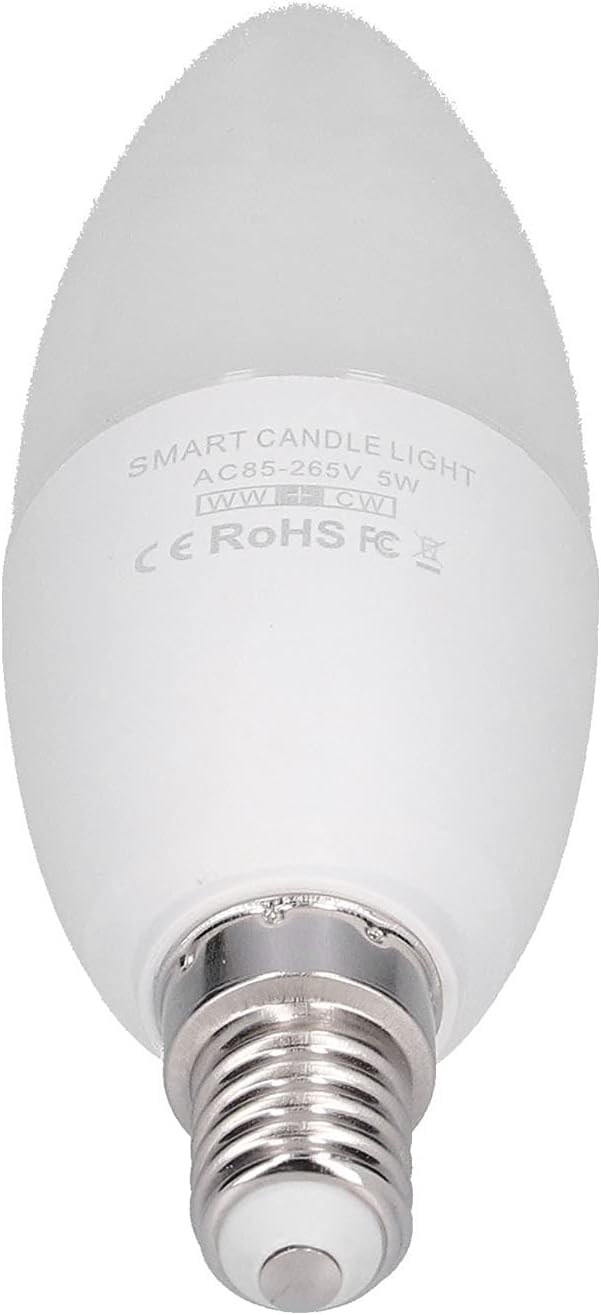 FTVOGUE LED Candelabra Bulbs 5W E14 AC 85V-265V Smart Lamp Bulb APP Remote Control, Bulb