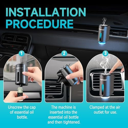 Featwell Car Air Freshener, Air Freshener Diffuser Three Adjustable Modes, Aromatherapy Machine Rechargeable (Grey)