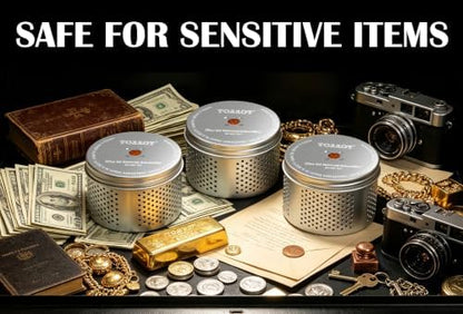 Gun Safe Dehumidifier, Moisture Absorber, 200g Small Silica Gel Desiccant Canister for Gun Cabinets & Safes, Aluminum Shell, Reusable