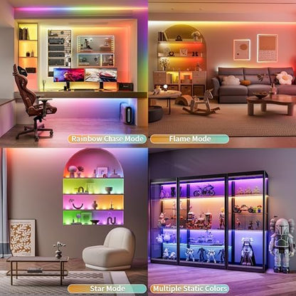 PAUTIX RGB Smart IC COB LED Strip Light Addressable 24ft/7.5m,720LEDs/m UL-Listed 24V Chasing Color Strip Light Multicolor Flexible Tape Light,for TV,Party DIY Decoration(Without Controller&Adapter)