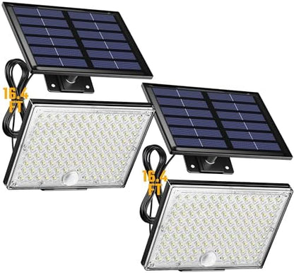 SUPERDANNY Solar Outside Lights with 113 Bright LEDs 7000K with 16ft Cable