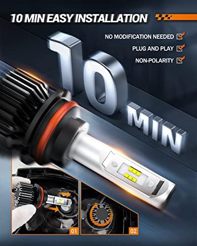 SEALIGHT Fog Light Powersport, 72,000LM 7 times Brightness 9007 Bulbs or fog, 9007 Light Easy Plug-N-Play Fog Bulbs, Pack of 2