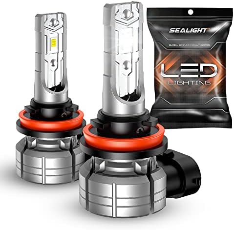 SEALIGHT H11 H8 LED Fog Light Bulb, 14000LM 24W Strong Penetration H8 H16 H11 LED Fog Lights, 6500k Cool White 5530 CSP Chips, IP68 Waterproof Plug and Play, Pack of 2