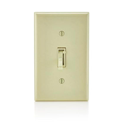 Leviton Slide Dimmer Switch for Magnetic Low Voltage, LED, Halogen and Incandescent Bulbs, TSM10-1LI, Toggle, Ivory
