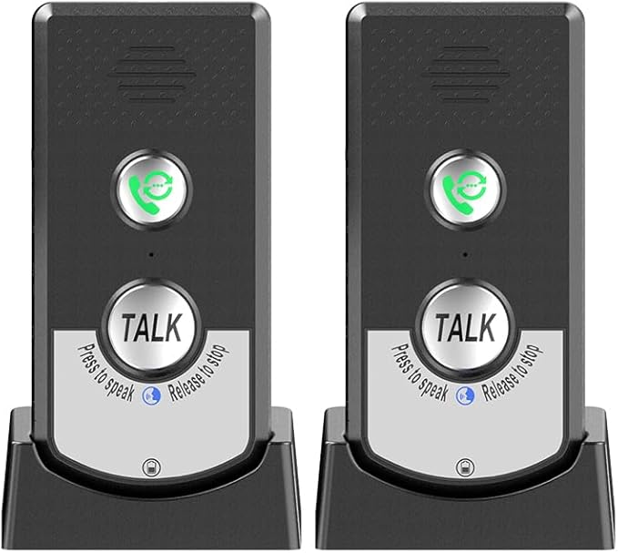 Irishom 2 Pack Intercoms Wireless for Home Voice Bidirectional Caller Home Ultra Long Distance Portable Wireless Voice Interphone Elderly Caller Room to Room Communication