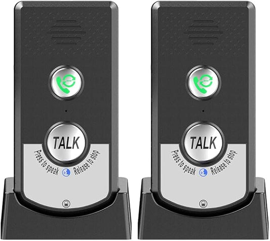 Irishom 2 Pack Intercoms Wireless for Home Voice Bidirectional Caller Home Ultra Long Distance Portable Wireless Voice Interphone Elderly Caller Room to Room Communication