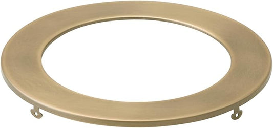 Kichler Direct-to-Ceiling Decorative Trim in Natural Brass, For Use with Kichler 6" Round Slim Fixtures, 1 Count, (7" W x .5" H), ‎DLTSL06RNBR