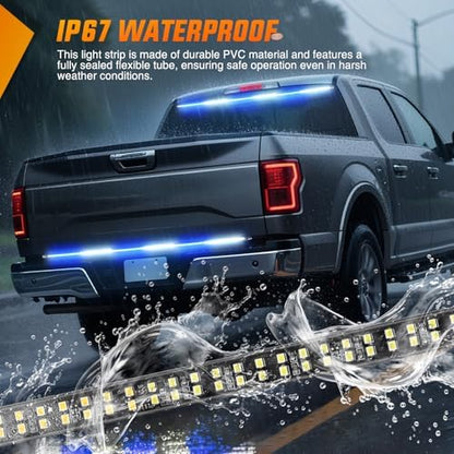 Nilight 48 Inch 288 LED Tailgate Strobe Light Strip Blue White