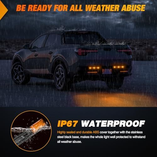 Nilight 14.2" 9 LED Trailer Light Bar Amber Clearance Marker Rear Lights