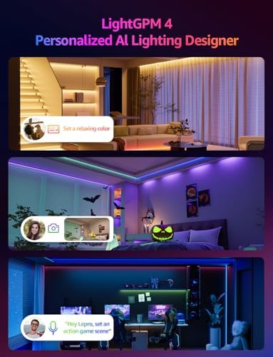 Lepro SE1 AI Smart LED Strip Lights 65.6FT RGB WiFi Bluetooth Lights