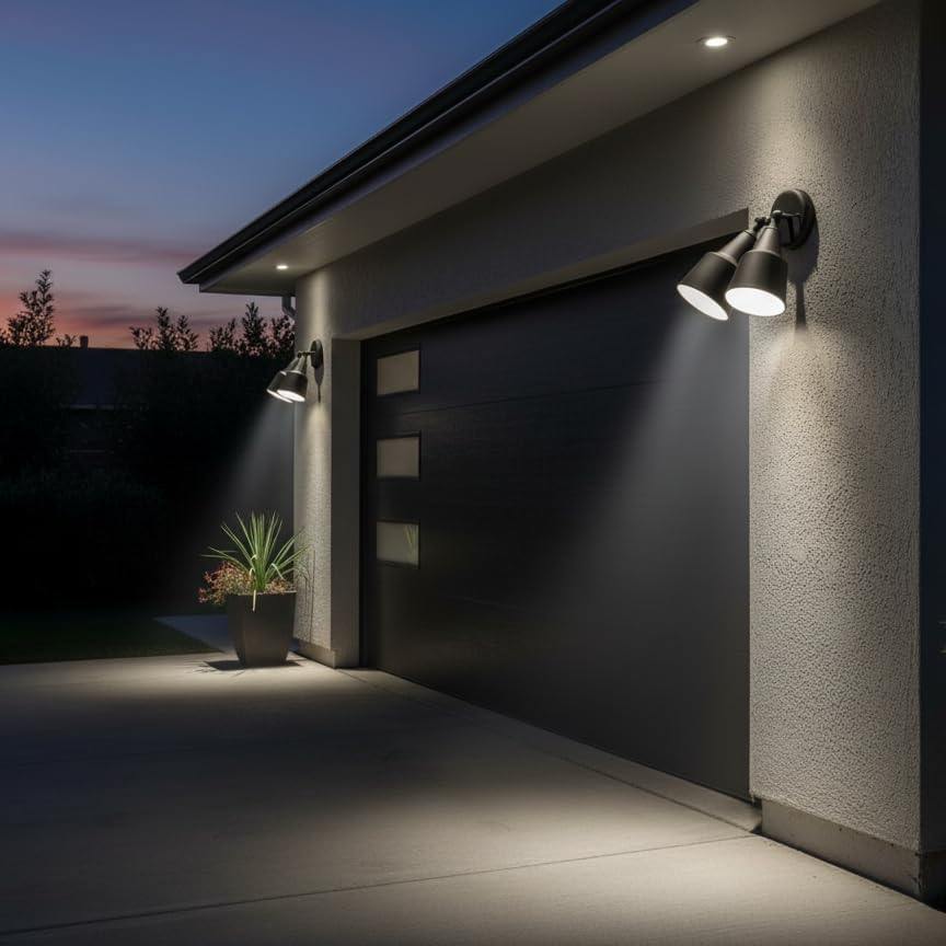 Generation Lighting 2-Light 12.5-Inch Adjustable Flood Light in Black