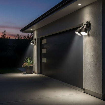 Generation Lighting 2-Light 12.5-Inch Adjustable Flood Light in Black
