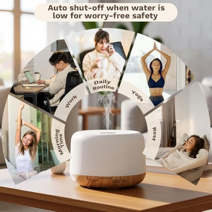 Essential Oil Diffuser, Ultrasonic Humidifier with LED Light