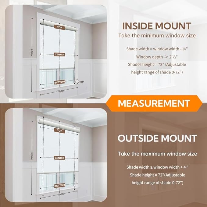 Motorized Smart Blinds with Remote - Cordless Electric Blackout Roller Shades, Compatible with Alexa & Google Assistant, White, 31" W x 72" H