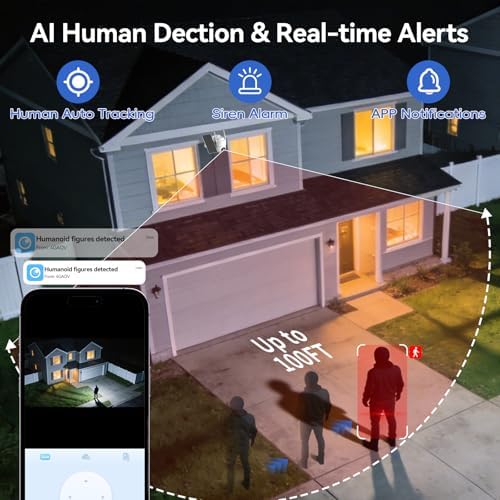 5MP 4G LTE Cellular Solar Security Camera Outdoor: No WiFi Needed