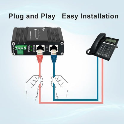 Htfoevrxs Industrial Hardened Gigabit 30W PoE+ Splitter IEEE802.3at/af 36V DC Output Power Supply for Security Cameras, Access Control Systems