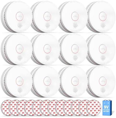 SITERWELL12 Pack Smoke Detector, 10 Year Product Life Fire Alarm
