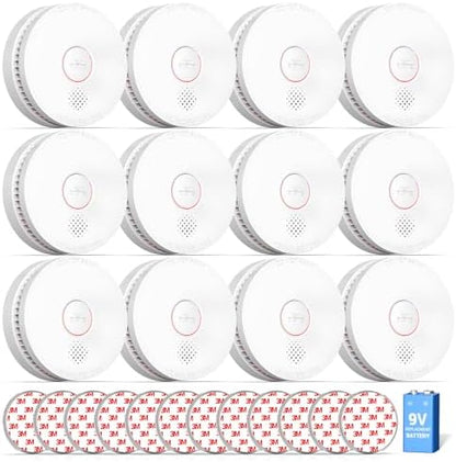 SITERWELL12 Pack Smoke Detector, 10 Year Product Life Fire Alarm