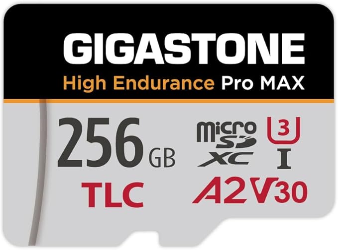 【5 Yrs Free Data Recovery】【Dash Cam】 GIGASTONE 256GB Micro SD Card, TLC High Endurance Pro MAX, Speed Up to 160MB/s, Compatible with REDTIGER Rove VIOFO VANTRUE PRUVEEO, MicroSDXC UHS-I A2 V30 U3