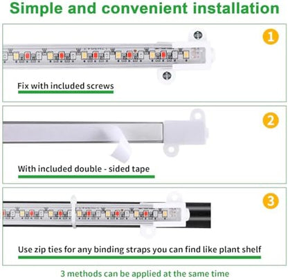 7.8'' 3 Head LED Grow Light Strips, Grow Lamps for Indoor Plants Full Spectrum, Plant Light with 4/8/12H Timer, 10 Dimmable Levels for Seedling Succulent,Best Match for Plant Shelf