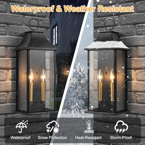 20.6" Large Dusk to Dawn Outdoor Wall Light, Modern Porch Lights