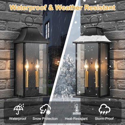 20.6" Large Dusk to Dawn Outdoor Wall Light, Modern Porch Lights