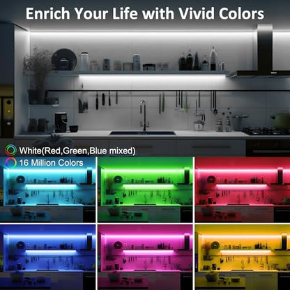 LAFULIT 8 Pack RGB Under Cabinet Lights with App and Remote Control